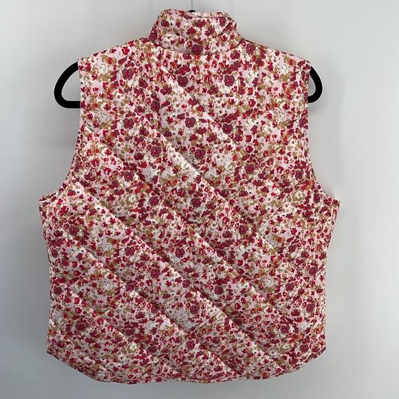 NWT J. Crew Factory floral print quilted full zip cold weather winter vest sz L - Picture 6 of 6